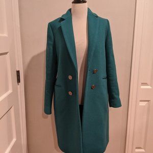 Sezane Turquoise Wool Coat